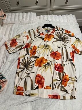 100% silk floral shirt